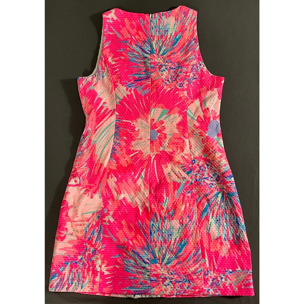 Lilly Pultizer Size Small Tana Shift Pink Floral White Soutache Lined Zip - Picture 2 of 11